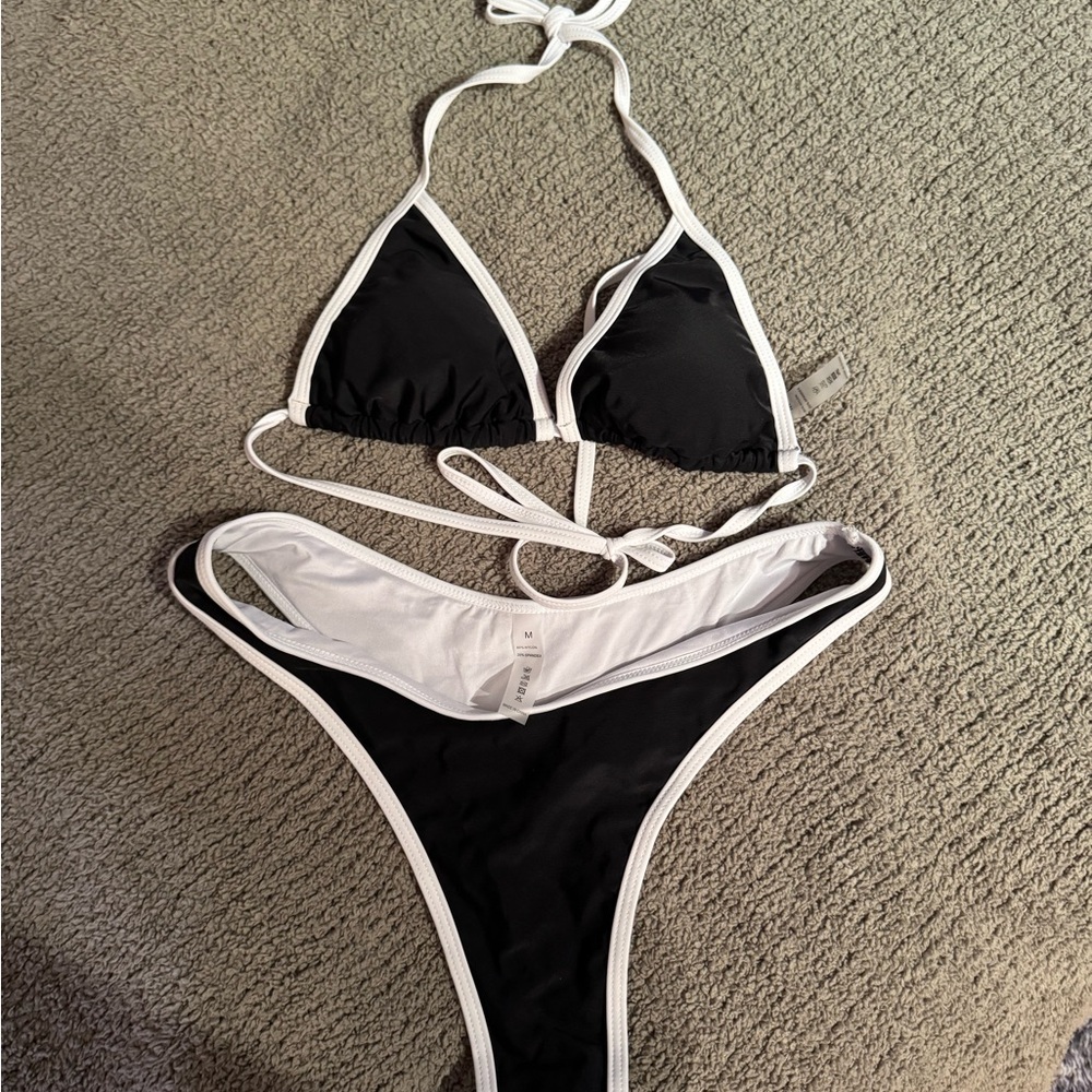 SHEIN Black and White Bikini Set